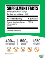 Extracto Orgánico de Raíz de Remolacha en Polvo - 500 g (1,1 lb)