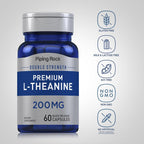 Piping Rock L-Theanine 200mg, 60 Capsules, Double Strength, Non-GMO, Gluten Free