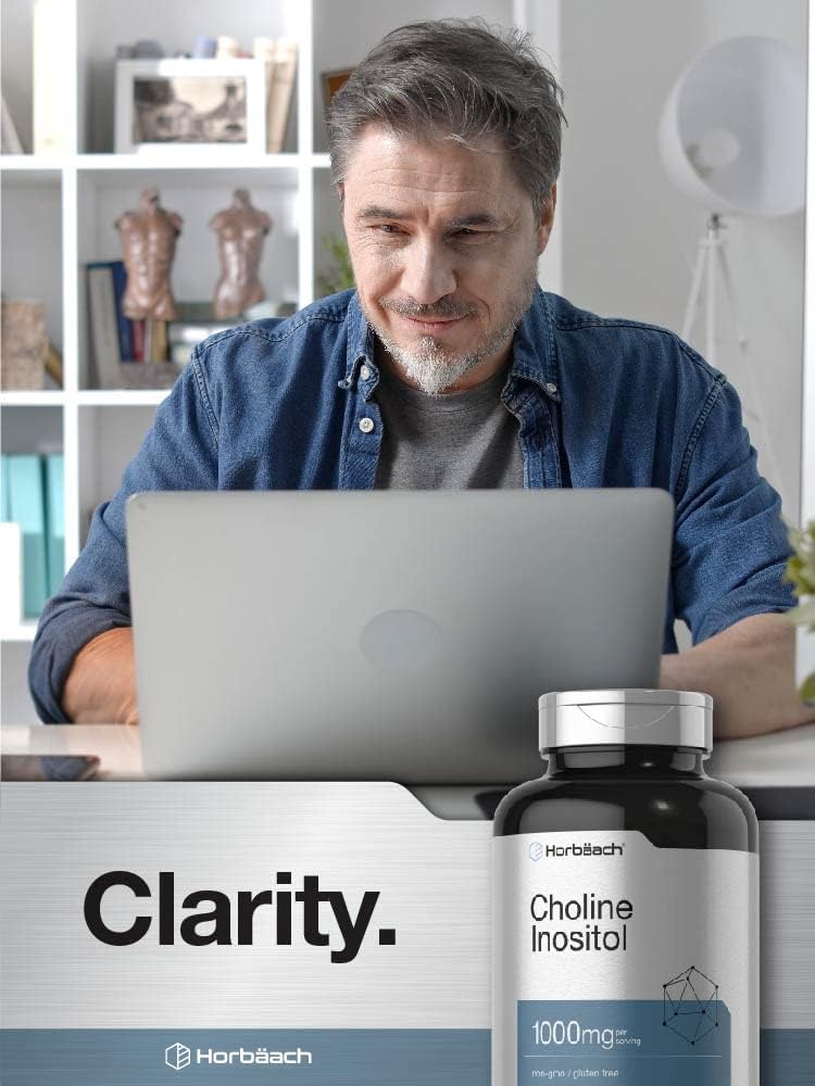 Horbaach Colina e Inositol 1000mg | 200 Cápsulas | Sin Gluten, No GMO