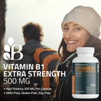 Bronson Vitamina B1 Extra Strength 500 mg Alta Potencia No-GMO, 120 Cápsulas