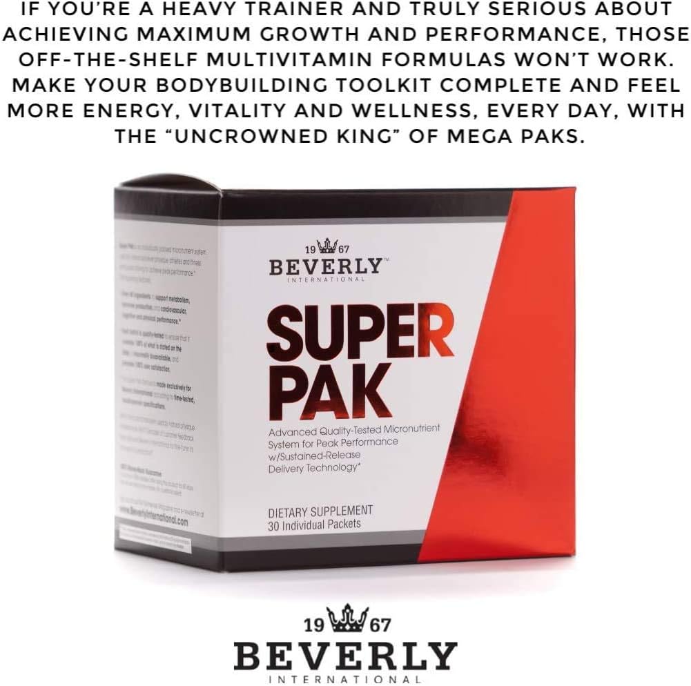 Beverly International Super Pack - 30 Paquetes - Multivitamínico de Alta Potencia para Deportistas