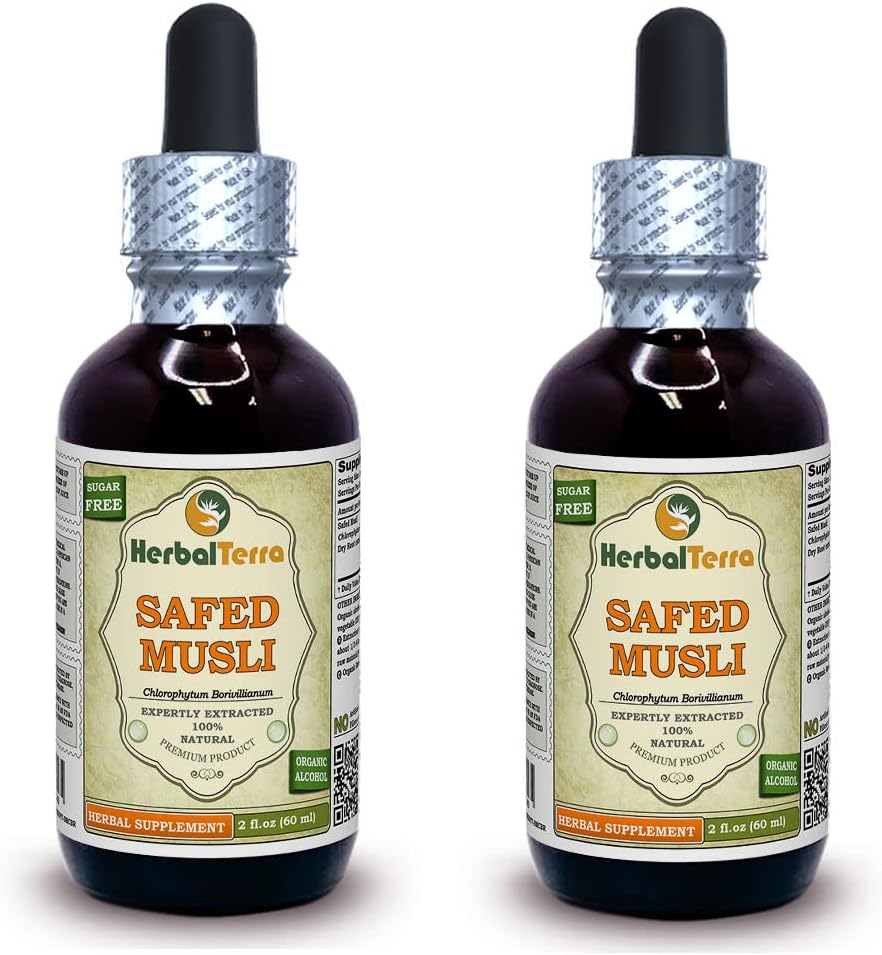 Safed Musli (Chlorophytum Borivillianum) Extracto Líquido de Raíz Seca - 2x2 oz