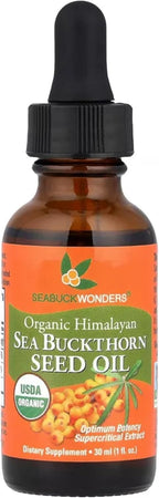 SEABUCKWONDERS Aceite de Semilla de Espino Amarillo Orgánico - Omega 3-6-9, 120 Cápsulas Blandas