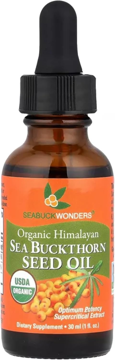 SEABUCKWONDERS Aceite de Semilla de Espino Amarillo Orgánico - Omega 3-6-9, 120 Cápsulas Blandas