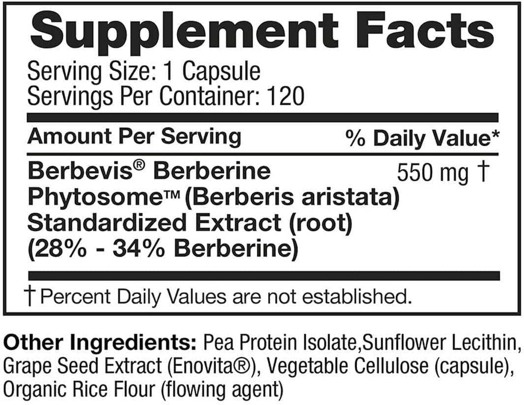Feel Good Superfoods Berberine Phytosome, 120 Cápsulas Veganas