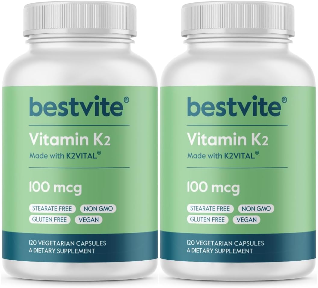 BESTVITE Vitamina K2 100 mcg (MK-7) - 240 Cápsulas Vegetarianas