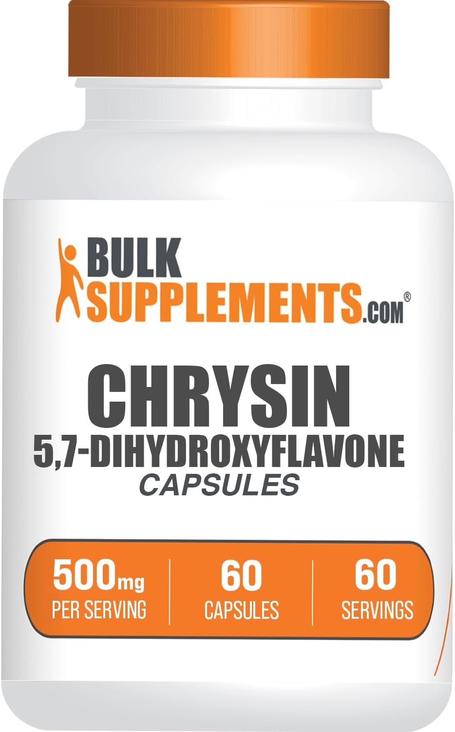 BulkSupplements.com Cápsulas de Chrysin - 500 mg por Cápsula, 60 Cápsulas