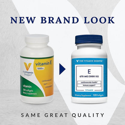 The Vitamin Shoppe Vitamina E 1000 UI - Suplemento Antioxidante para la Salud de la Piel y la Función Inmunitaria (120 – Image 2