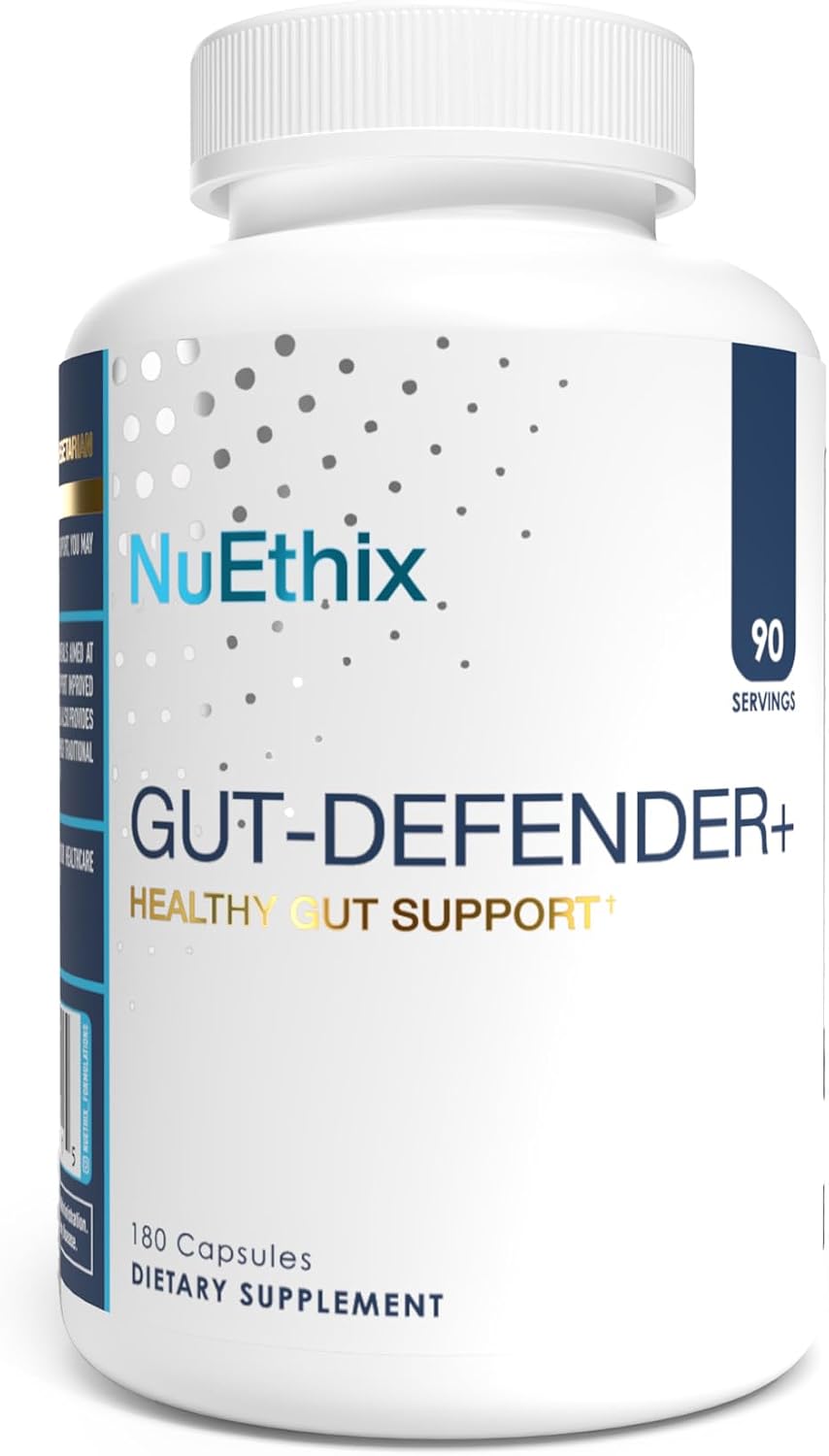 NuEthix Formulations Gut Defender+ Microbiome Balance, 180 Cápsulas, 90 Dosis