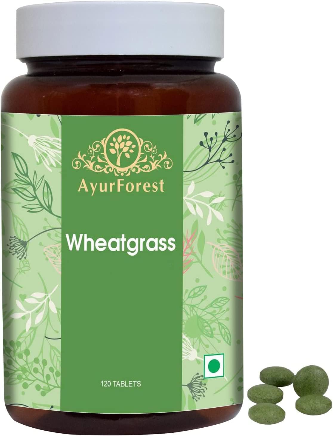 AYURFOREST Comprimidos de Hierba de Trigo (Wheatgrass) - 120 Comprimidos, 500 mg Cada Uno