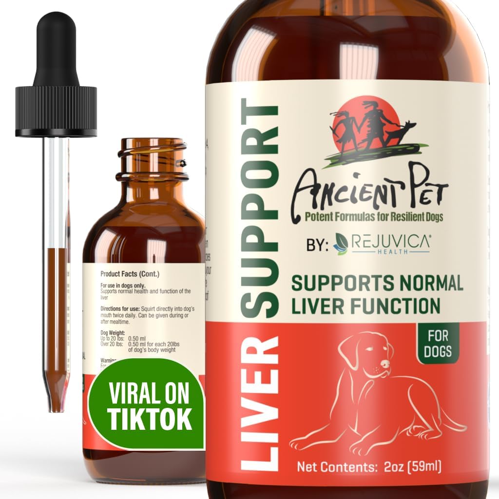 Ancient Pet Liver - Cardo Mariano para Perros con Alcachofa y Diente de León - Fórmula Líquida de Rejuvica Health