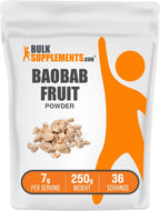 BulkSupplements Baobab en Polvo - Suplemento de Baobab, Antioxidante - Sin Gluten, 7g por Ración, 100g