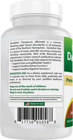 Best Naturals Raíz de Diente de León 520 mg, 250 Cápsulas