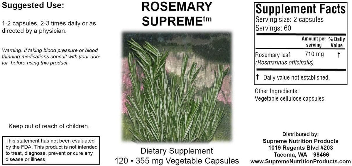 Supreme Nutrition Rosemary Supreme, 120 – Formato: Pack de 2 (240 cápsulas en total) – Image 2