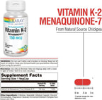 Solaray Triple Strength Vitamina K-2 como MK-7 150 mcg - 30 Cápsulas Veganas
