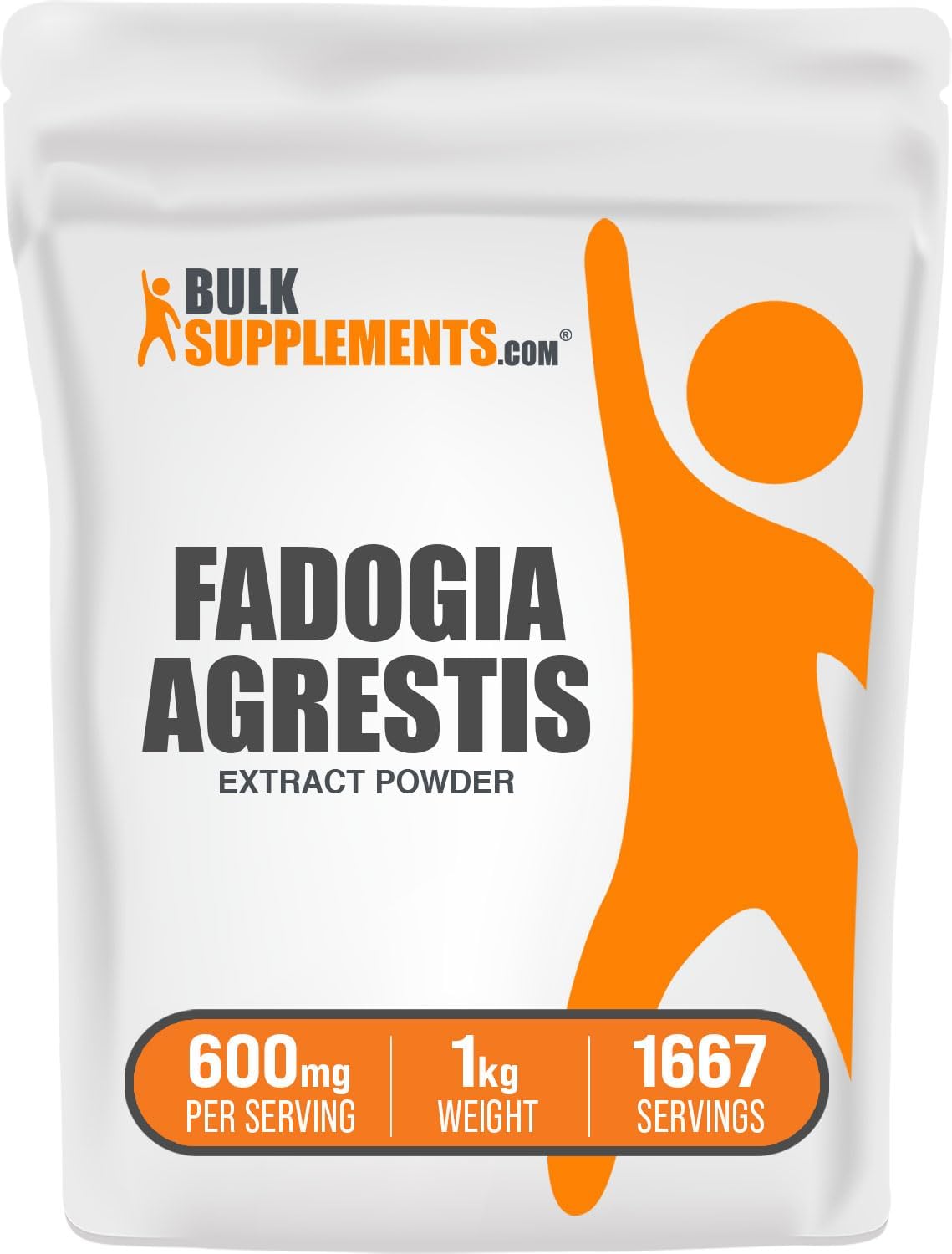 BulkSupplements Fadogia Agrestis Extracto en Polvo, 600mg por Servicio, 1 kg