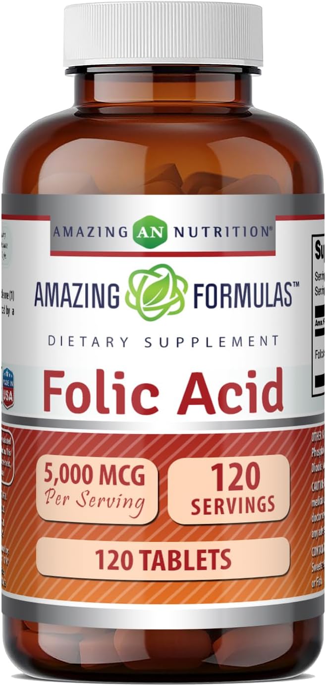 Amazing Nutrition Ácido Fólico 5000 mcg – 240 Tabletas