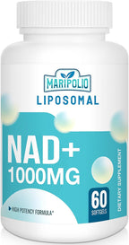 Maripolio NAD+ Liposomal 1000 mg | Alta Biodisponibilidad | Apoyo al Metabolismo Energético Celular | Suplemento de NAD+ Puro para Hombres y Mujeres, 60 Cápsulas Blandas