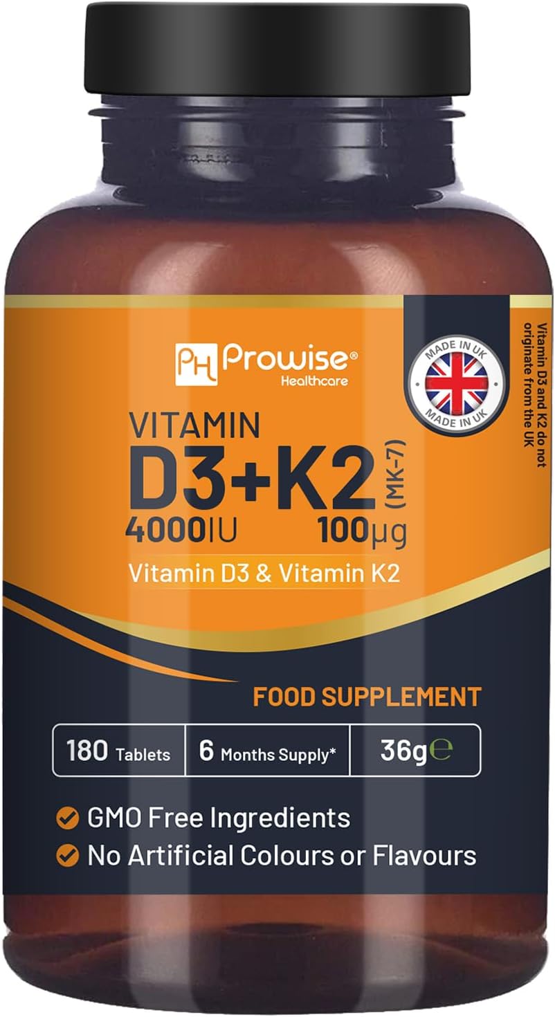Prowise Healthcare Vitamina D3 4000UI y K2 MK7 100µg – 180 Comprimidos Vegetarianos