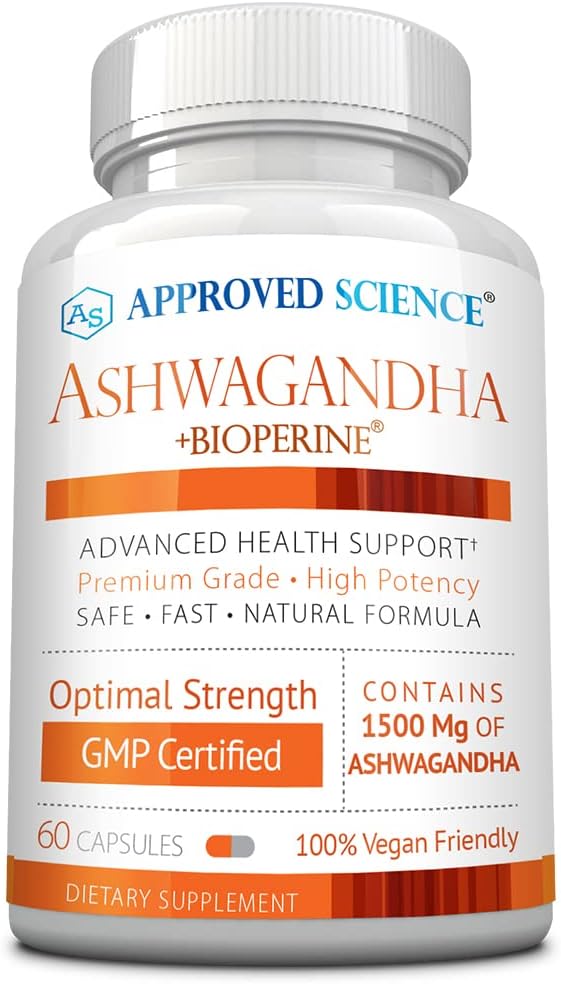 Approved Science Ashwagandha 1500mg con Bioperine® y Jengibre - 60 Cápsulas Veganas