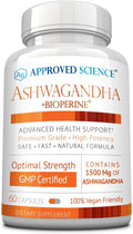 Approved Science Ashwagandha 1500mg con Bioperine® y Jengibre - 60 Cápsulas Veganas