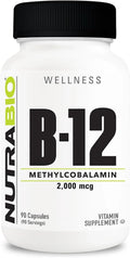 NutraBio Methyl B-12 2000mcg – 90 Cápsulas Vegetales