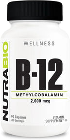 NutraBio Methyl B-12 2000mcg – 90 Cápsulas Vegetales