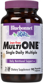 Bluebonnet Nutrition Multi One (Iron-Free) Vegetable Capsules - Whole Food-Based Multivitamin Complex with Chelated Minerals, 90 Capsules