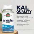 KAL Serrapeptase 20 mg - 90 Comprimidos - Cubierta Entérica