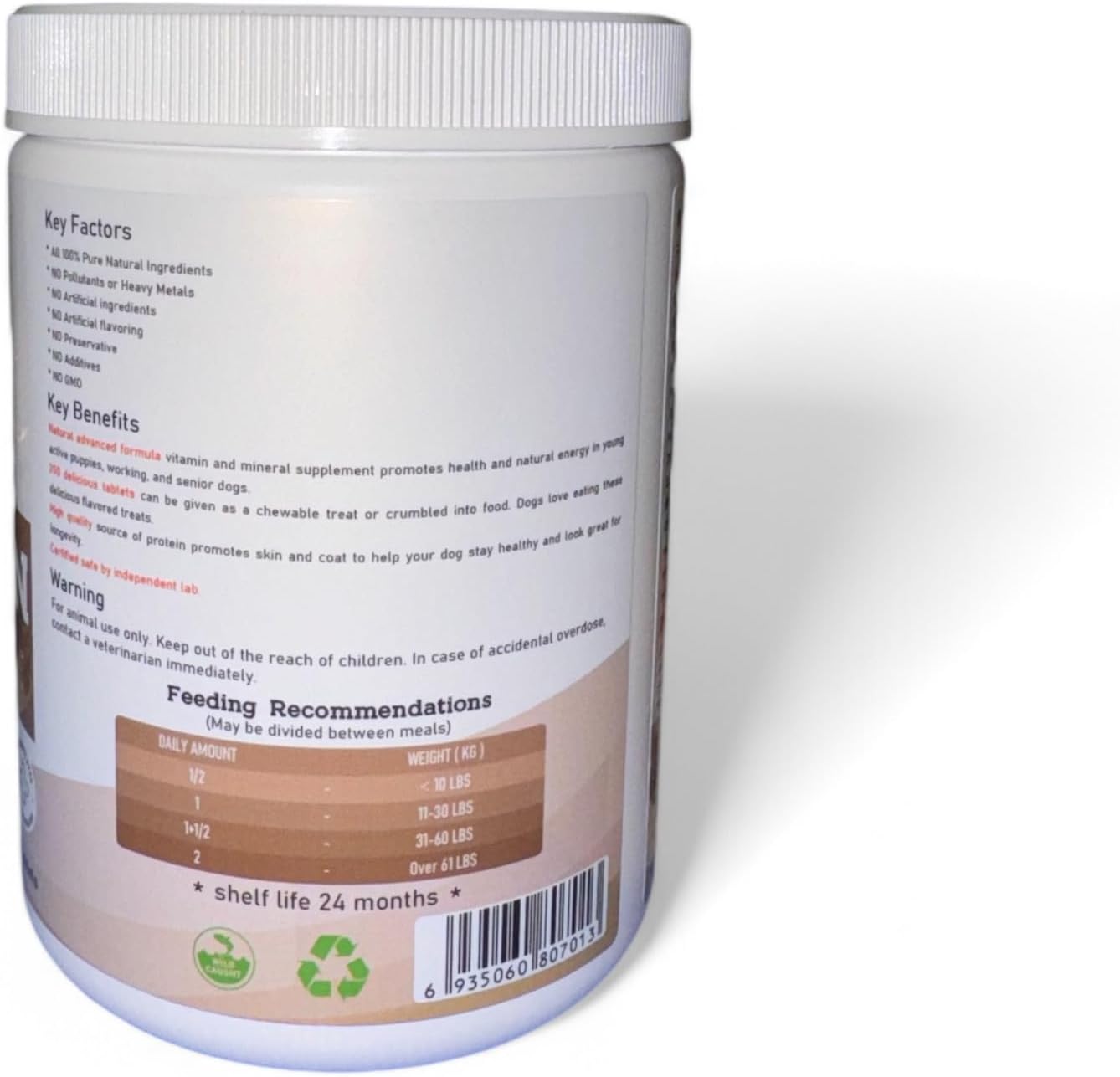 Lavish Paws Multivitamínico Completo para Perros - Natural, Sabor Salmón, 350 Comprimidos