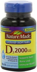 Nature Made Vitamina D3 2000 UI Cápsulas Líquidas (Paquete de 3)