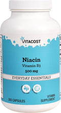 Vitacost Niacin (Vitamin B3) - 500 mg - 300 Capsules
