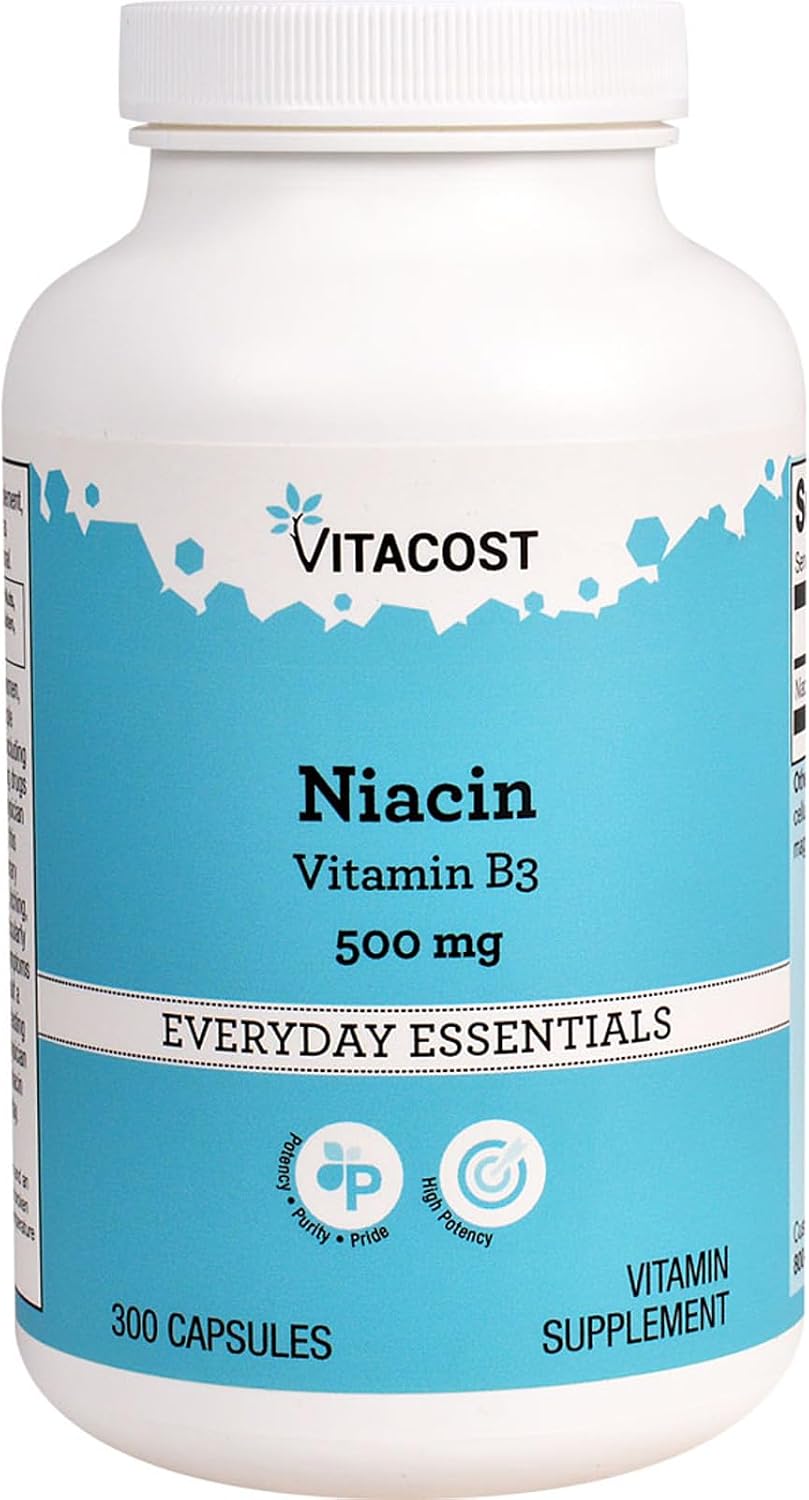 Vitacost Niacin (Vitamin B3) - 500 mg - 300 Capsules