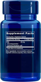 Life Extension PQQ Capsules, Pyrroloquinoline Quinone, 20 mg, 30 Vegetarian Capsules (2-Bottle Pack)
