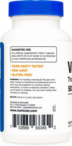 Nutricost Vitamin B1 (Thiamine) 500mg, 120 Capsules (2-Pack)