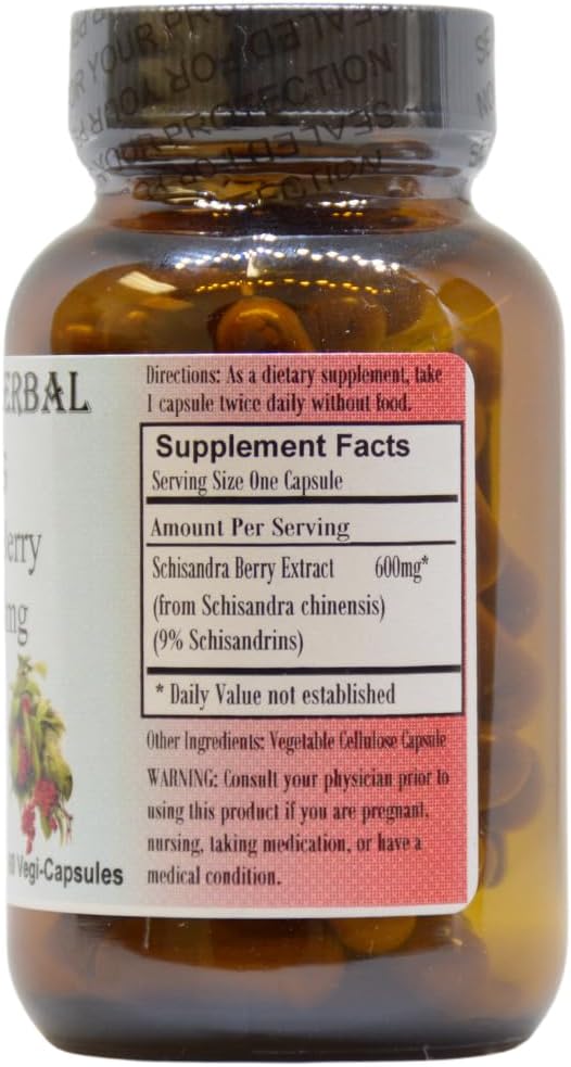 Barlowe's Herbal Elixirs Extracto de Baya Schisandra | 9% Schisandrinas | 600mg | 60 Cápsulas Veganas