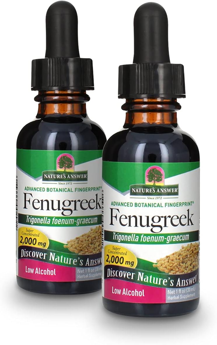 Nature's Answer Extracto de Semilla de Fenogreco con Alcohol Orgánico - 1 Onza Líquida