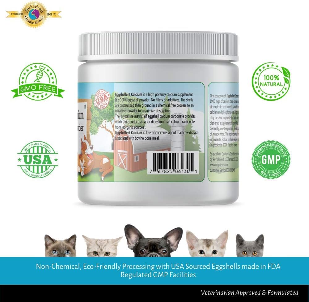 Eggshellent Calcium - Polvo de cáscara de huevo para perros y gatos - 454 g