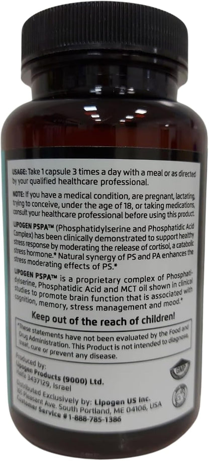 Lipogen PSPA - Complemento Alimenticio con Fosfatidilserina y Ácido Fosfatídico, 90 Cápsulas Blandas – Image 9