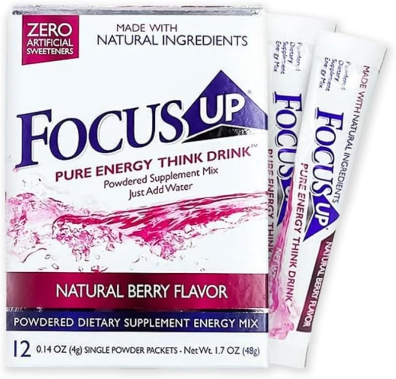 FocusUP Think Drink – Suplemento Natural para la Energía y Concentración, 12 Sticks