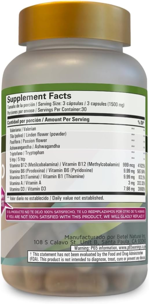 Betel Natural Ansiedadzero Capsules - 90 unidades