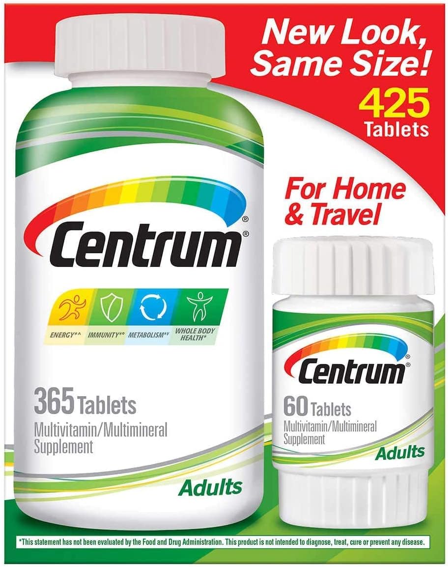 Centrum - Suplemento Multivitamínico y Multimineral para Adultos 425 Comprimidos (365+60)