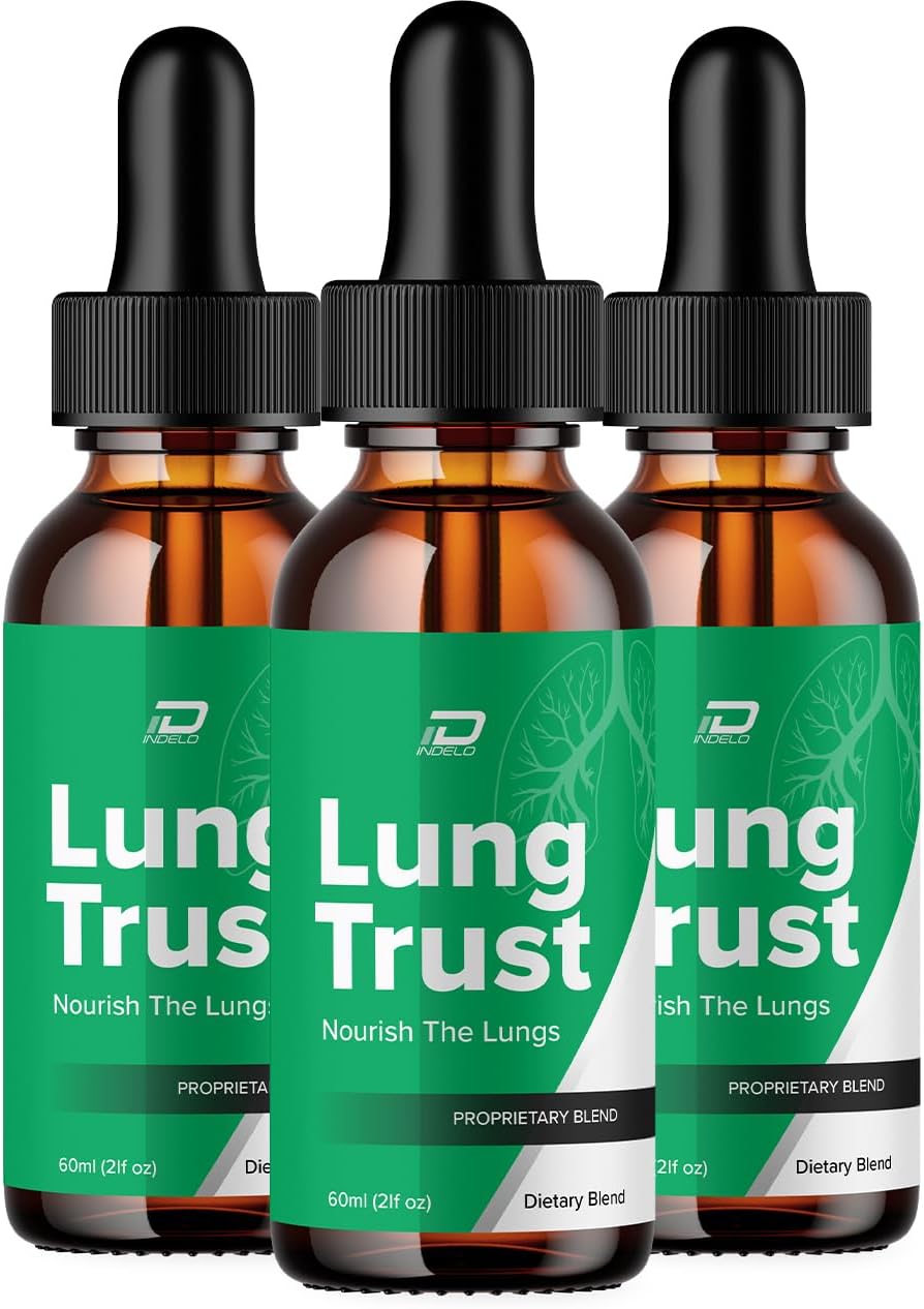 Lung Trust Liquid Supplement – Gotas Herbal, 3 Pack (3 Meses de Suministro)