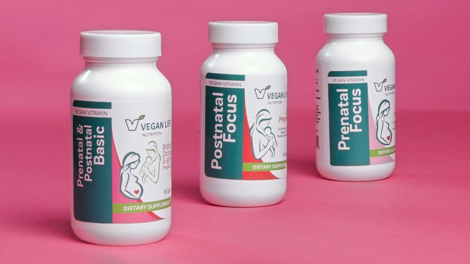 Vitaminas prenatales veganas - Folato, Colina, Vitaminas A, B, C, D, E, K y más - Sin gluten, Non-GMO