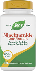Niacinamida 500 mg - Vitamina B3 sin enrojecimiento - 100 cáps