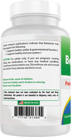 Berberine Plus 1000 mg por ración, 120 cápsulas (Pack de 3) - Best Naturals