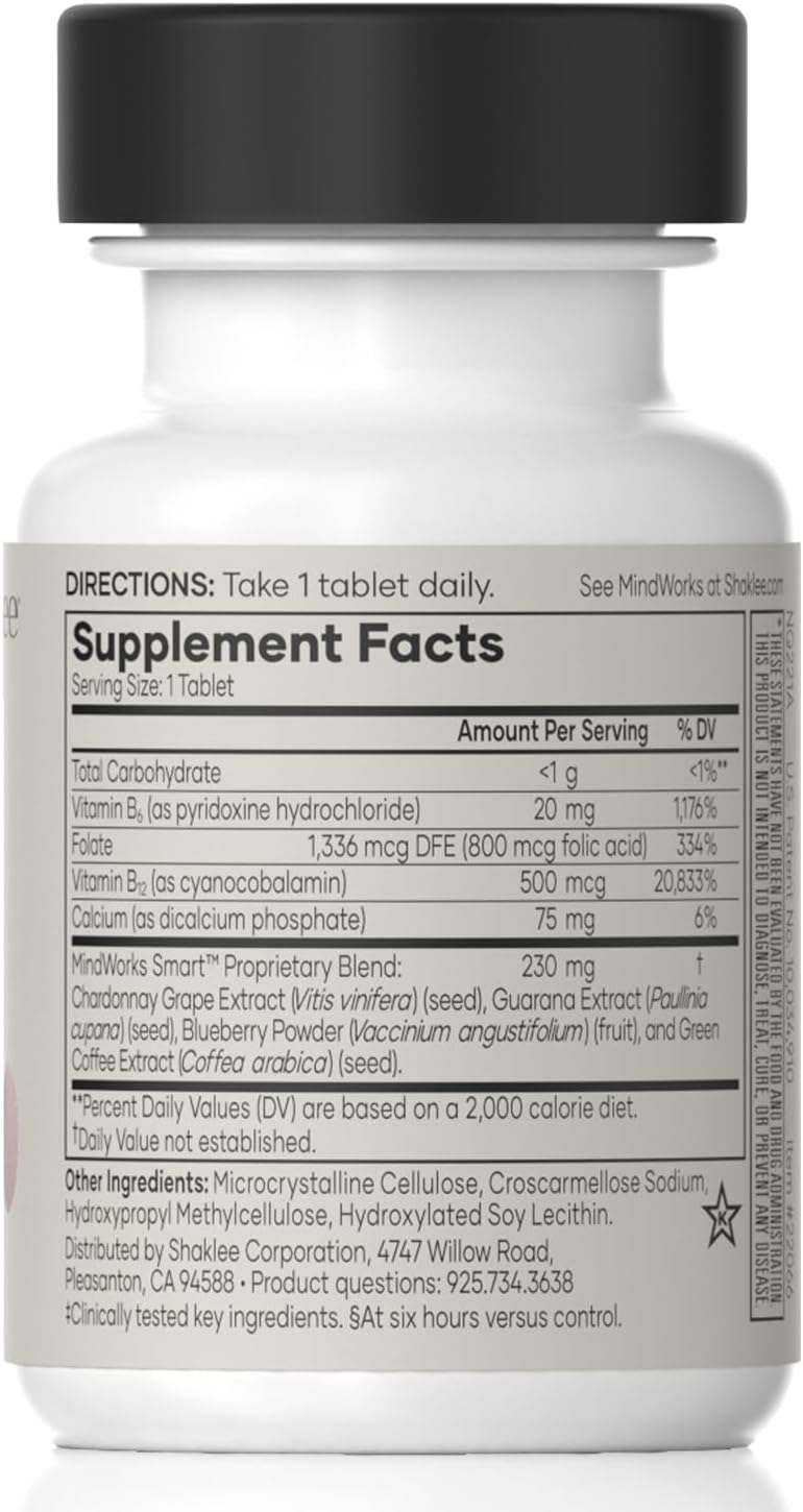 Shaklee MindWorks – Suplemento para la función cognitiva – 30 comprimidos
