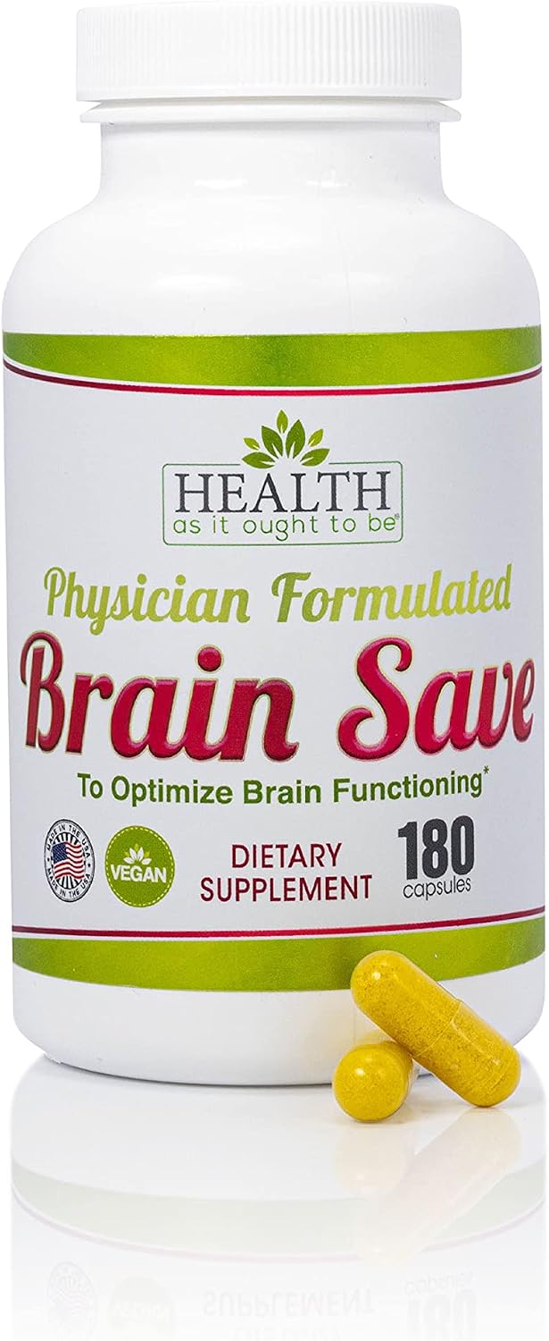Health As It Ought To Be Brain Save - Suplemento para la Salud Cerebral, 180 Cápsulas