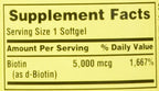 Spring Valley Biotina 5000 mcg, 240 cápsulas blandas