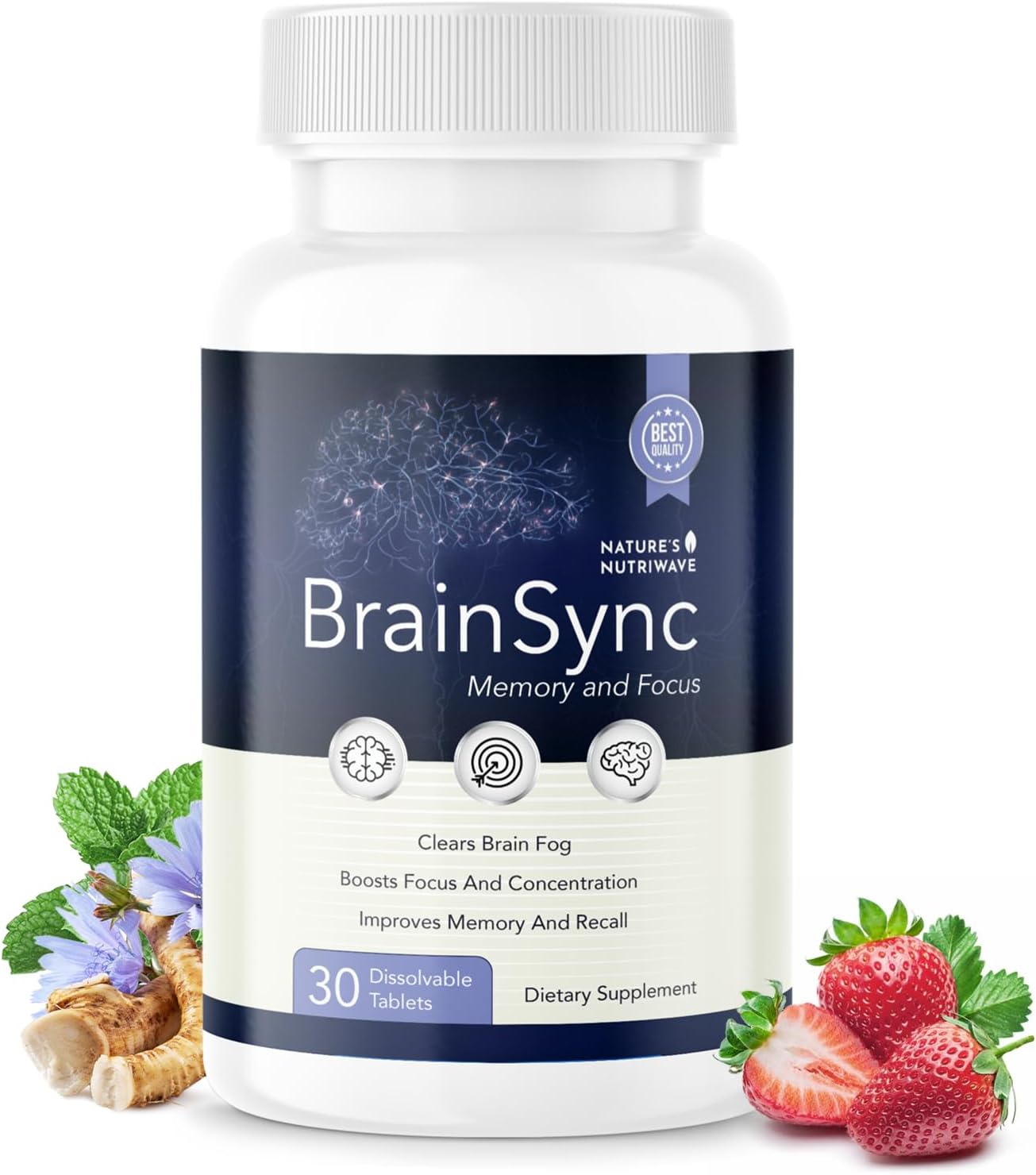 BrainSync – Probiótico 3.6 Mil Millones de UFC, 30 Comprimidos (Suministro para 6 Meses)